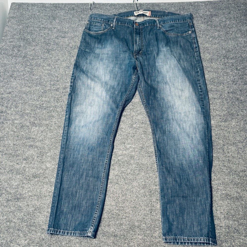 Levis 514 Slim Straight Jeans Mens 42x30 Blue Denim Medium Wash